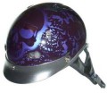 DOT PURPLE BONYARD MOTORCYCLE HALF HELMET BEANIE HELMETS